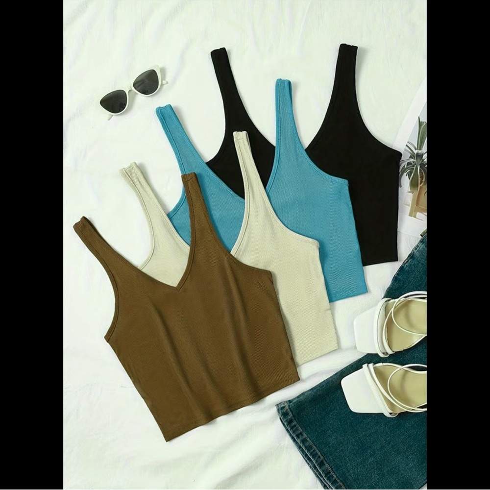 4-Pack, Multi-Colored, Athleisure Tank Tops